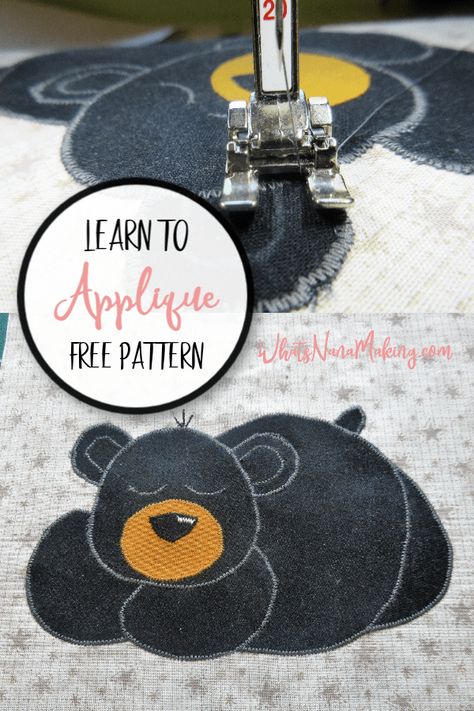 Applique Quilt Patterns Free Templates, Bear Applique Pattern Free, Wilderness Quilt, Applique Designs Free, Machine Applique Tutorials, Appliqué Patterns, Free Applique Patterns, Bear Applique, Fall Quilt Patterns