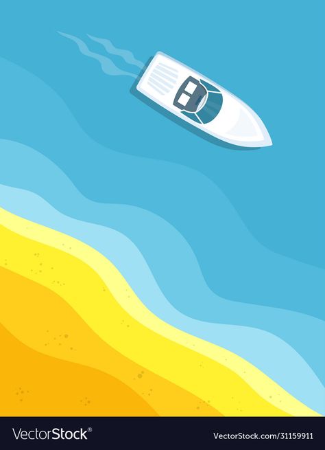 Boat Vector Illustration, Boat Top View, Water Top View, Floating In Ocean, Houston Nasa, Ocean Vector, Boat Vector, Ship Vector, Boat Illustration