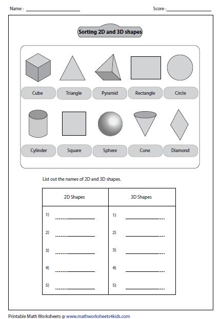 2d Shapes Worksheets Grade 3 Sorting 2d And 3d Shapes, 2d And 3d Shapes Worksheet, 2d Shapes Worksheet, 3d Shapes Kindergarten, Kindergarten Geometry, Worksheets 2nd Grade, Mathematical Shapes, 3d Shapes Worksheets, Shapes Worksheet Kindergarten