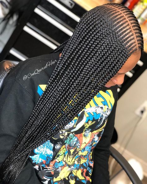 Box Braid Middle Part, Two Layer Feed In Braids Middle Part, Middle Part Braids Black Women, Middle Part Feed In Braids, Middle Part Braids, Micro Braids Styles, Bride Hair Clips, Colored Braids, Micro Braids