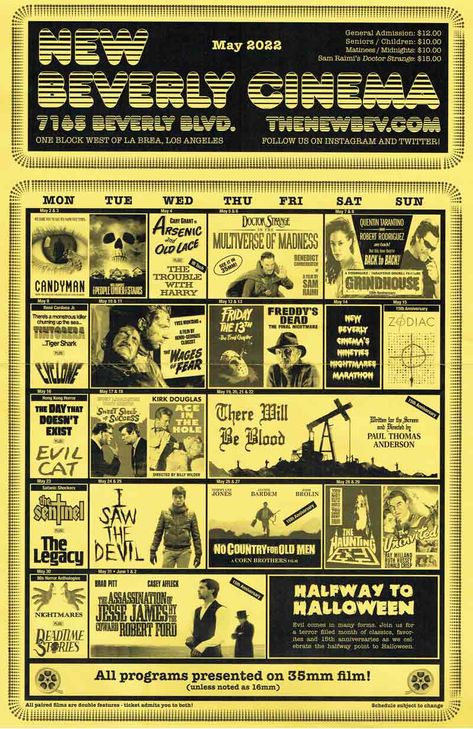 Print Calendars | New Beverly Cinema New Beverly Cinema, Homecoming 2024, Movie Ads, Luna Park, Drive In Theater, Robert Rodriguez, Print Calendar, Pitch Deck, Doctor Strange