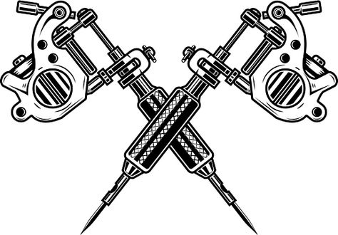 Coil Machine Tattoo Design, Tattooing Machine, Tattoo Machine Drawing, Coil Tattoo Machine, Machine Logo, Awareness Ribbons Colors, Cool Tattoo Drawings, Cross Vector, Cross Tattoos