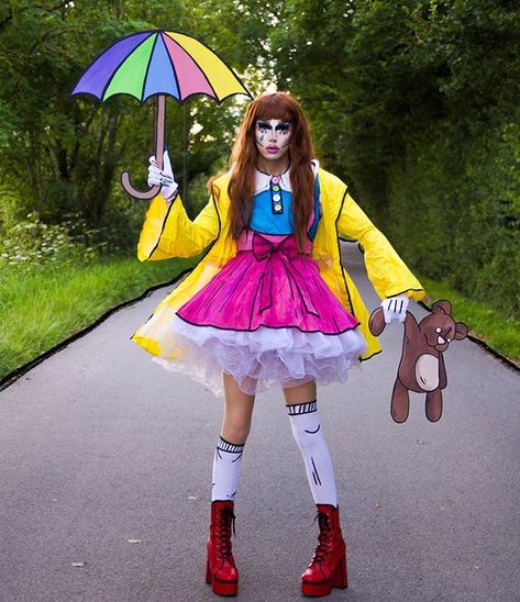 Scaredy Kat, Drag Outfit Ideas, Valentina Rupaul Drag Race, Clowncore Fashion, Rc Drag Racing, Clowncore Outfit, Target Aesthetic, Drag Racing Quotes, Drag Queen Outfits