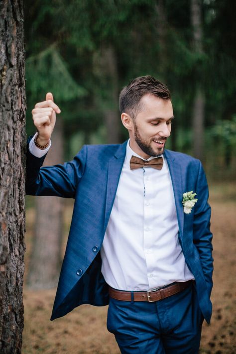 Blue Suit With Bow Tie, Blue Suit With Bow Tie Wedding, Blue Suit Brown Tie, Navy Blue Groom Suit Bow Tie, Blue Suit Bow Tie, Blue Semi-formal Suit And Tie With Bow Tie Accessories, Blue Semi-formal Suit And Tie Accessories With Bow Tie, Blue Semi-formal Suit And Bow Tie Accessories, Brown Bow Tie