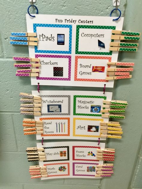 Fun Friday Activities Classroom Ideas, Center Chart, Friday Activities, Checkers Board Game, Continuous Provision, Data Tracking, Fun Friday, Flexible Seating, Afterschool Activities