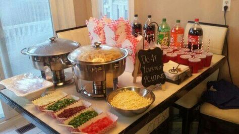 Poutine.bar Poutine Bar Ideas, Poutine Bar Wedding, Poutine Bar Toppings, Poutine Bar, Monster Mash Party, Canada Party, Poutine Recipe, Canada Day Party, Bar Wedding Reception