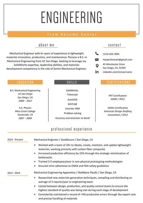 Engineering Resume. Are you looking for a new job? We are always happy to provide all with all the needed items when it comes to resume templates. And if you are an engineer we have a top-list with the best templates for you. You can use them to tell more about your skills and highlight the most important of them. You can also tell more about yourself and point out your expectations. Cv Engineer, Engineering Tips, Civil Engineer Resume, Mechanical Engineer Resume, Job Affirmations, Engineering Resume Templates, Cv Example, Engineer Resume, Resume Guide