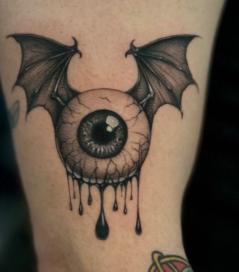 Halloween Snake Tattoo, Two Face Tattoo Men, Third Eye Cat Tattoo, Howler Tattoo, Eye With Wings Tattoo, Eyelid Tattoo, Galaxy Tattoo Sleeve, Eyeball Tattoo, Tattoo Apprenticeship