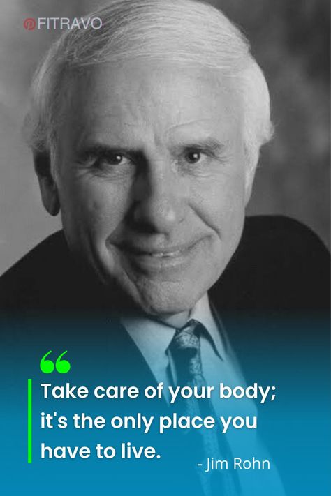 Fitness Quote by Jim Rohn Jim Rohn Quotes, Fitness Quote, Healthy Quotes, Instagram Bio Quotes, Jim Rohn, Take Care Of Your Body, Bio Quotes, Goal Planning, Fitness Tools