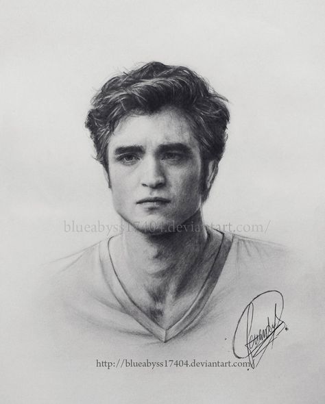 Edward Cullen Drawing, Twilight Drawings, Movie Character Drawings, Twilight Painting, Portrait Au Crayon, Harley Quinn Drawing, Twilight Edward, Cast Art, Drawing Ideas List