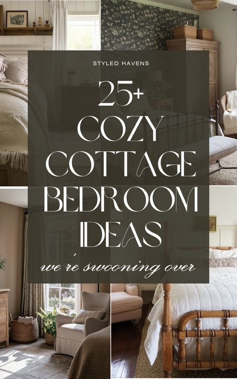 Searching for cottage bedroom ideas? It's no secret that vintage cottage bedroom style is trending for 2025 - and these cozy bedroom spaces prove it. Whether you're planning a quick bedroom makeover or remodel or simply a bedroom refresh - these super cozy and modern cottage bedroom decor ideas will have you swooning! (PIN this to your bedroom design board to come back to!) Cottage Style Bedroom Master Suite, Old Bedroom Ideas Vintage, European Cottage Bedroom Ideas, Master Bedrooms Cottage Style, Cottage Home Decor Bedroom, Cozy Classic Bedroom, Cozy Bedroom Ideas Vintage Cottage Style, Making A Bedroom Cozy, Cozy Cottage Bedroom Aesthetic