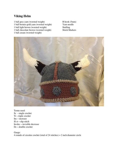 Hat With Horns, Crochet Viking, Crochet Viking Hat, Crocheted Stuff, Viking Hat, Large Hat, Viking Helmet, Viking Costume, Woolen Hat