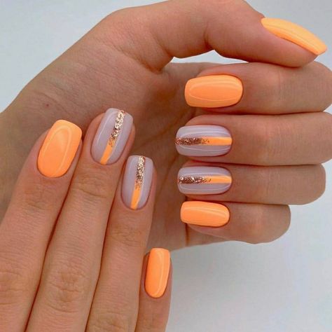 Short Orange Gel Nail Designs, Matte Nails Design Ideas Summer, Mexican Vacation Nails, Neon Nail Ideas Summer, Nails Bright Colors, Nails Art Designs, Her Nails, Cute Gel Nails, Short Acrylic Nails Designs