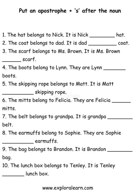 Possessive Nouns Possessive Couple, Class 1 English, Possessive Nouns, Nouns Worksheet, Brown Scarves, Couple Poses, Skills Development, English Grammar, Early Learning