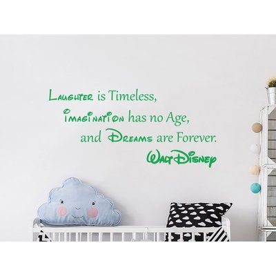 Decal House Quote Mickey Mouse Vinyl Sticker Laughter is Timeless Nursery Wall Decal Color: Lime Tree Green Disney Wall Stickers Vinyl Decals, Disney Wall Stickers, Disney Wall Decals Quotes, Baby Nursery Wall Decals, Arrow Wall Decal, Airplane Nursery, Bible Wall Decals, Inspirational Wall Decals, Polka Dot Wall Decals