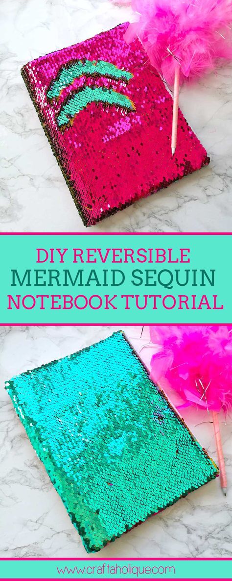 Follow these step by step instructions to jazz up a plain notebook into one much more special! Satisfy your mermaid sequin fabric addiction at the same time! Read more on Craftaholique. Mermaid Sequin Fabric, Craft Nights, Fabric Notebook, Girls Room Diy, Journaling Notebook, Plain Notebook, Art Projects For Adults, Weekend Crafts, Projects For Adults