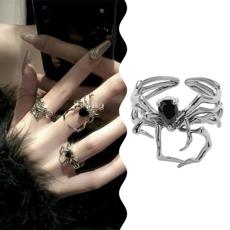 Just found this amazing item on AliExpress. Check it out! $0.58 | Electroplating Black Heart Spider Web Opening Finger Rings Irregular Halloween Punk Gothic Ring Unisex Party Jewelry Gifts Heart Spider Web, Heart Spider, Gothic Ring, Gothic Rings, Finger Rings, Party Jewelry, Black Heart, Spider Web, Jewelry Party