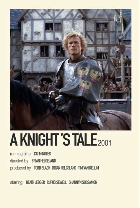 A Knights Tale Poster, A Knights Tale Aesthetic, A Knights Tale, Knights Tale, A Knight's Tale, Iconic Movie Posters, Movie To Watch List, New Movies To Watch, Polaroid Poster