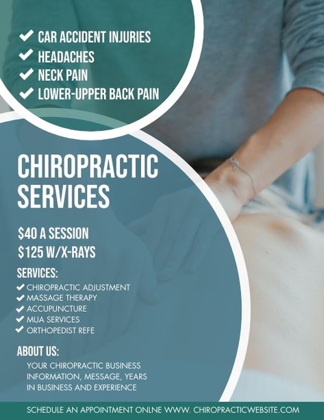 Chiropractic Services Flyer Now Open Sign, Therapy Marketing, Email Flyer, Basic Anatomy, Basic Anatomy And Physiology, Housing Design, Open Sign, Chiropractic Adjustment, Spa Logo