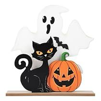 Ghost Table, Wooden Ghost, Cat Table, Shelf Decorations, Black Cat Decor, Halloween Board, Cute Halloween Decorations, Pumpkin Sign, Vintage Halloween Decorations