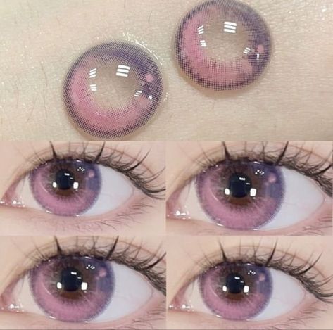 Pink Contact Lenses, Cool Contacts, Eye Lens Colour, Colored Eye Contacts, Cosmetic Contact Lenses, Eye Contact Lenses, Eye Contacts, Kawaii Makeup, Only Aesthetic