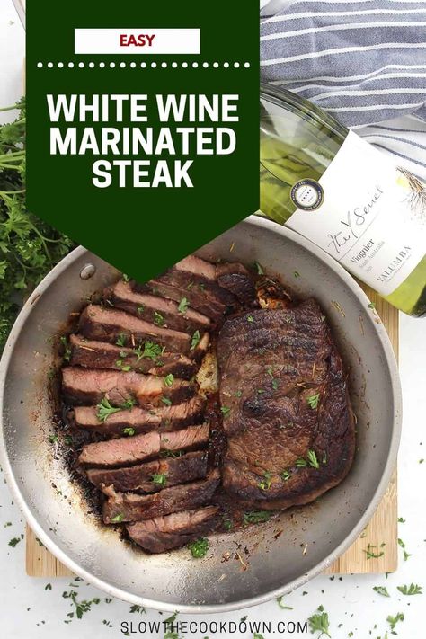 Simple, easy and hands down delicious, this white wine marinated steak is perfect for date night. Get the most flavorful and tender ribeye steaks, and cook them to perfection with the reverse seared technique. #ad #veeonnyay #yseriesveeonyay Sirloin Steak Marinade, Marinated Steak Recipes, Sirloin Steak Recipe, Wine Marinade, Best Marinade, Wine Steak, Sirloin Steak Recipes, Rib Steak, Beef Marinade