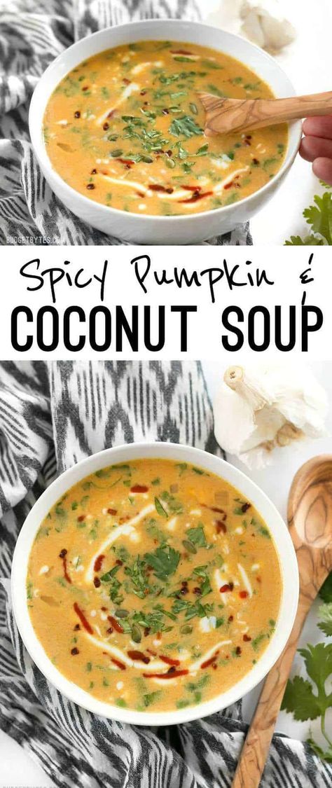 Pumpkin Coconut Soup, Spicy Pumpkin Soup, Soup Spicy, Pumpkin Coconut, Coconut Soup, Low Glycemic, Pumpkin Soup, Minestrone, Delicious Soup