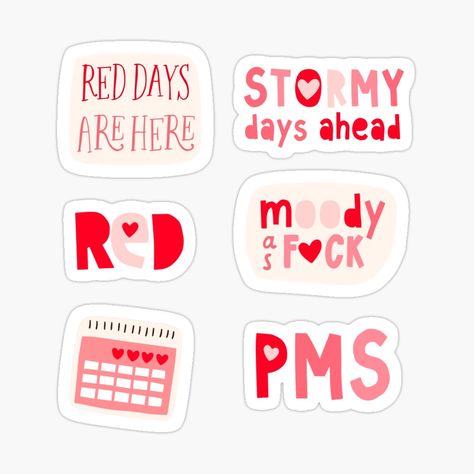 Period Art Menstruation, Menstruation Illustration Art, Period Illustration Art, Menstruation Aesthetic, Period Stickers, Period Aesthetic, Period Party, Notes Stickers, Bullet Journal Work