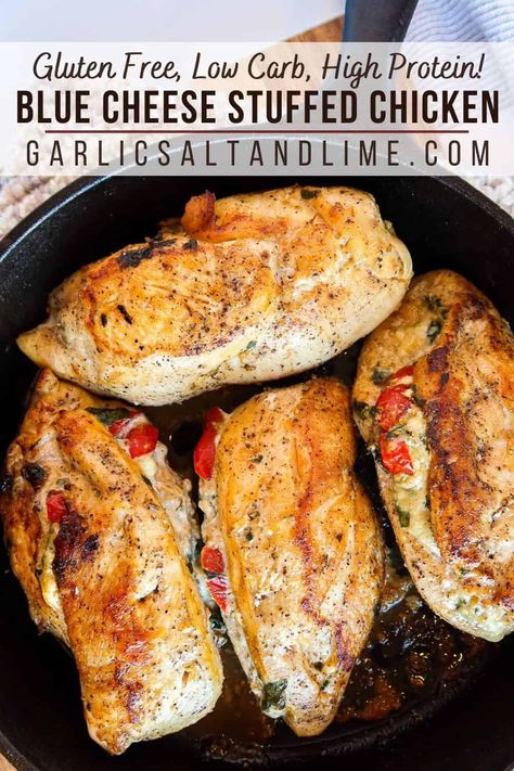 Blue Cheese And Chicken Recipes, Chicken With Blue Cheese Recipes, Blue Cheese Stuffed Chicken Breast, Blue Cheese Chicken Recipes, Chicken And Blue Cheese Recipes, Chicken Blue Cheese Recipes, Baked Stuffed Chicken Breast, Courtney Williams, Stuff Chicken