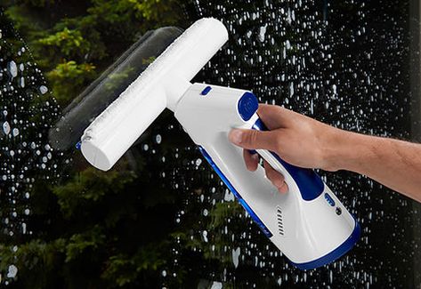 Cordless Window Vacuum @ Sharper Image Glass Cleaning Solution, Window Squeegee, Hodge Podge, Water Reservoir, Clear Windows, Dirty Water, Sharper Image, New Home Designs, Clean Microfiber