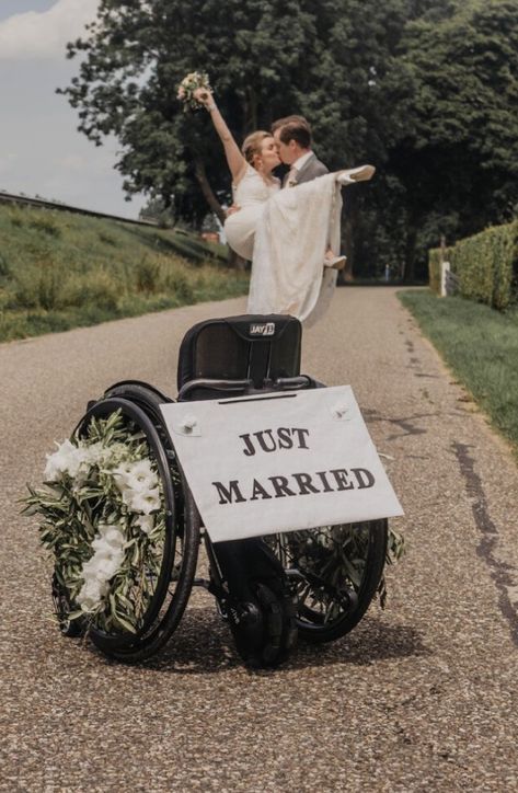 Wheelchair Wedding Dress, Wedding Wheelchair, Accessible Wedding, Wheelchair Wedding, Wheelchair Photography, Enchanted Forest Wedding Theme, Wedding Photography Shot List, Lotr Wedding, Engagement Photo Props