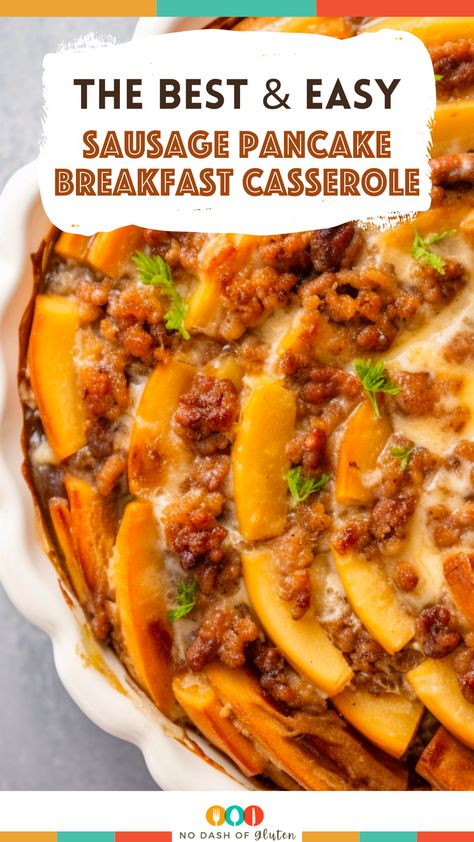 Experience the best of breakfast with this Sausage Pancake Breakfast Casserole! A savory-sweet combo of maple sausage and fluffy pancakes in a creamy custard. Easy, make-ahead recipe perfect for brunch. Save this for your next family gathering or weekend treat. Click for the full recipe & indulge! Pancake Breakfast Casserole, Recipes With Maple Sausage, Pancake Casserole, Maple Sausage, Pancake Sausage, Freeze Pancakes, Pancake Breakfast, Family Brunch, Sprouts Recipe