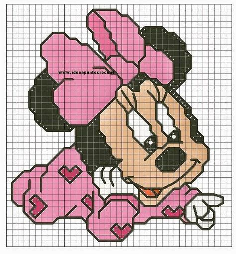 Grande raccolta personaggi Disney a punto croce - Paperblog Cross Stitch For Kids, Baby Minnie, Disney Cross Stitch, Baby Cross, Cross Stitch Baby, Hand Embroidery Patterns, Plastic Canvas Patterns, Cross Stitch Charts, Stitch Disney