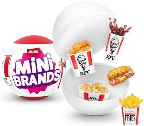 Kfc Packaging, Five Surprise Mini Brands, Food Mini Brands, Mini Fashion Brands Toys, Mini Brands Foodie, Surprise Egg, Kids Gift Guide, Mini Plants, Menu Items