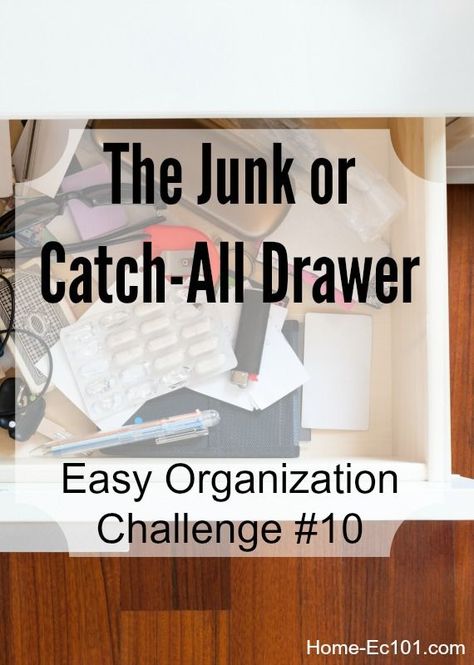 Organizational Sunday #10: The Junk or Catch-All Drawer Catch All Organization, Organization Challenge, Organizing Challenges, Cleaning Motivation, Just Us, Odds And Ends, Handy Dandy, Easy Organization, Junk Drawer