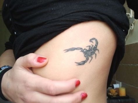 Cute Scorpion Tattoo, Cute Scorpion, Aries Constellation Tattoo, Waist Tattoos, Scorpio Tattoo, Light Tattoo, Scorpion Tattoo, Hip Tattoos Women, Constellation Tattoos