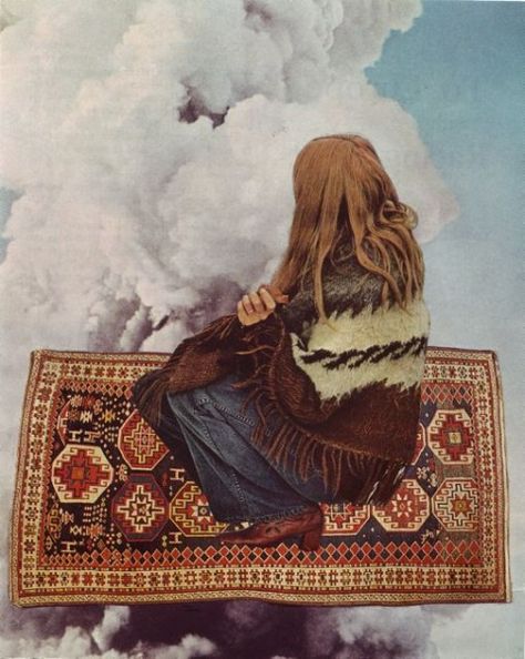 Magic Carpet by Beth Hoeckel | artsy forager #art #collage Beth Hoeckel Collage, Beth Hoeckel, Eckart Tolle, Magic Carpet Ride, Flying Carpet, Eckhart Tolle, Magic Carpet, Art Collage, Collage Art