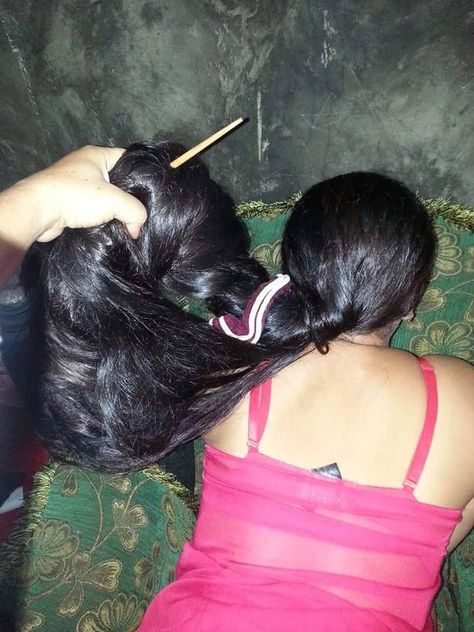 . Daaru Party Pic, Indian Long Hair Braid, Long Hair Images, Big Bun Hair, Long Indian Hair, Big Bun, Long Silky Hair, Really Long Hair, Playing With Hair