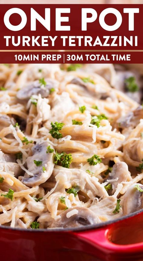 Turkey Tettrazini Recipes, Cooked Turkey Breast Recipes, Chicken Pasta Crockpot Recipes, Pasta Crockpot Recipes, Pasta Bake Chicken, Baked Chicken Pasta, Chicken And Pasta Recipes, Turkey Tetrazzini Easy, Pasta Crockpot