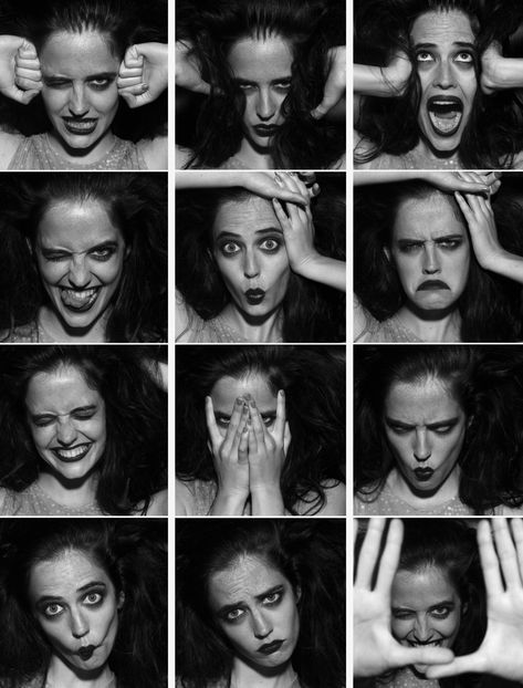 Eva Green faces Pose Mode, Facial Expressions Drawing, Dane Dehaan, Expressions Photography, Pose Model, 얼굴 드로잉, 얼굴 그리기, Black And White Photos, Human Reference