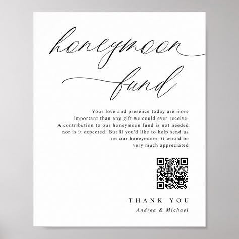 Display this elegant modern romantic calligraphy wedding honeymoon fund sign at your wedding reception. This elegant wedding honeymoon fund / wishing well sign is perfect for a modern and romantic wedding. View more matching products below. Future Fund Wedding, Honeymoon Fund Shower, Honeymoon Fund Invitation, Honeymoon Fund Wording, Wishing Well Sign, Romantic Template, Wedding Honeymoon Fund, Honeymoon Fund Sign, Romantic Calligraphy