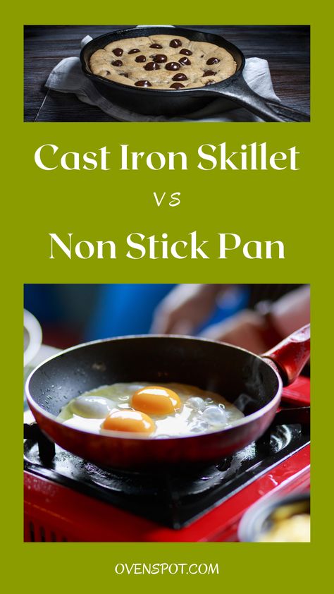 Cast Iron Skillet vs Nonstick Pan Nonstick Pans, Cast Iron Skillets, Best Pans, Iron Skillets, Cast Iron Skillet, Iron Skillet, Non Stick Pan, Pros And Cons, Skillet