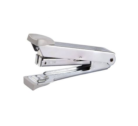 Nickel chrome plated steel body with plastic knobs. Standard stapler. Built-in staple remover and reload indicator. Quick loading mechanism. The viewing slot indicates the remaining staples in the stapler. Staple Remover, Chrome Plating, Office Supplies, Built In, Plating, 10 Things