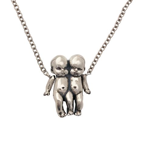 Gemini Necklace, Conjoined Twins, Silver Gold Jewelry, Zodiac Necklace, White Brass, Charm Necklaces, Gemini Zodiac, Zodiac Necklaces, Cute Jewelry