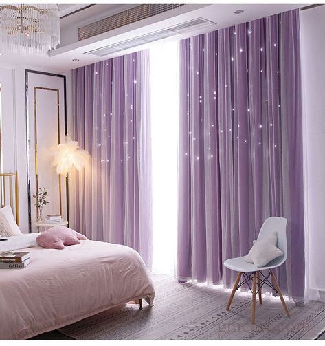 Lavender Curtains, Unicorn Bedroom Decor, Kids Room Curtains, Home Paint Color, Dream Room Inspiration, Room Makeover Bedroom, Pink Room, Kids Room Design, Curtain Decor