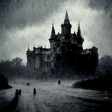 Evil Castle, Scary Castle, Dark Castle Aesthetic, Horror Castle, Creepy Castle, Haunted Castles, Haunted Palace, Haunted Castle Aesthetic, Rainy Castle