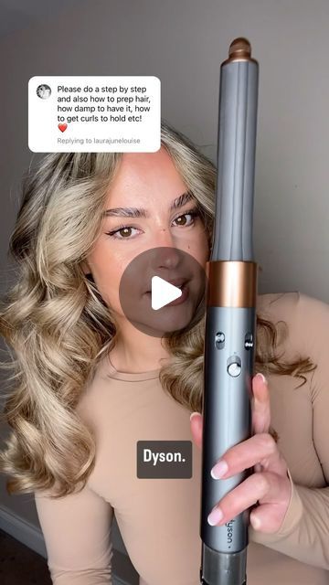 Minnie Faye Rayment on Instagram: "In-depth Dyson Blowdry Tutorial ✨💕  I switch out my products regularly but these are the ones I’d use if I wanted to add extra hold and to defrizz the curls. @dysonhair Complete long Airwrap  @colorwowhair Dream Coat, xtra Large bombshell  @matrix Food for soft oil  @hairbysammcknight Cool Girl Texture Spray   I tried to fit everything into 90 seconds for Instagram but thinking about doing a longer and slower tutorial on YouTube.  Let me know if these tips help!   - - - #dysonairwrap #dysonairwrapstyler #dysonairwrapcomplete #dysonhair #dysonairwraptutorial #blowouttutorial #hairtutorial #howtocurlyourhair #dysonhowto #airwraptutorial" Dyson Air Wrap Extensions, Dyson Hair Wrap Tutorial, Dyson Air Wrap Long Barrels, Dyson Air Wrap Hairstyles Long Hair, Dyson Curtain Bangs, How To Curl Hair With Dyson Airwrap, Dysentery Air Wrap, Dyson Air Wrap Tips, How To Use A Dyson Air Wrap