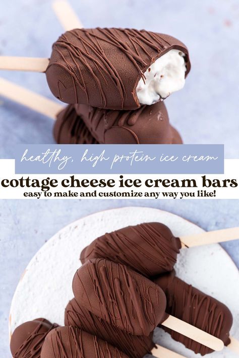 Protein Ice Cream Bars, Cottage Ice Cream, Healthy Ice Cream Bars, Cottage Cheese Popsicles, Sorbet Flavors, Cottage Cheese Dessert Recipes, Low Carb Ice Cream Recipe, Healthy Scones, Cottage Cheese Ice Cream