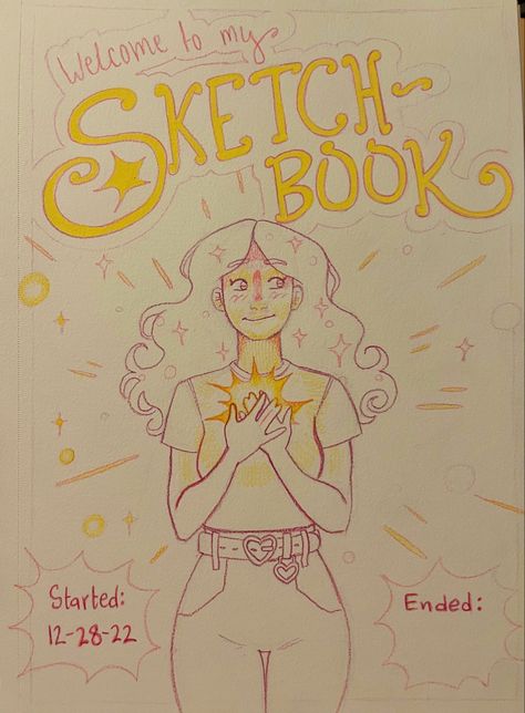 Cover Page Ideas For Sketch Book, Welcome Sketchbook Page Ideas, Welcoming Page Sketchbook, Art Sketchbook Front Page Ideas, How To Start Sketchbook, Front Page Of Sketchbook, First Page Of A Sketchbook Ideas, Front Page Sketchbook, Scketh Book Cover Ideas