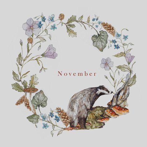 Jane Carkill Illustration on Instagram: “Welcome November 🍂 . . . . . .#cottagecore #instadaily #november #flowers #instaart #instaillustration #illustration #painting #art…” Arts Month, Watercolor Art Journal, Great Paintings, Months Of The Year, Arte Fantasy, Illustration Painting, Illustration Artists, Art Nature, Illustration Print